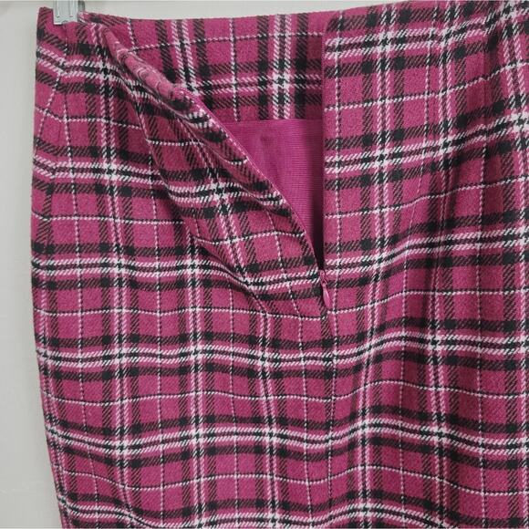 Red Black Vintage Plaid Tartan Clueless Preppy  Wool Skirt Academia Career USA 4 - Picture 5 of 13